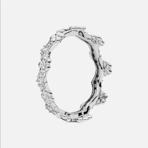 Pandora Silver CZ Flower Crown Ring, size 58